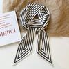 Headband Wraps Female Neckerchief Stripe French Korean Style Small Long Scarf Hair Accessories Bag Decor