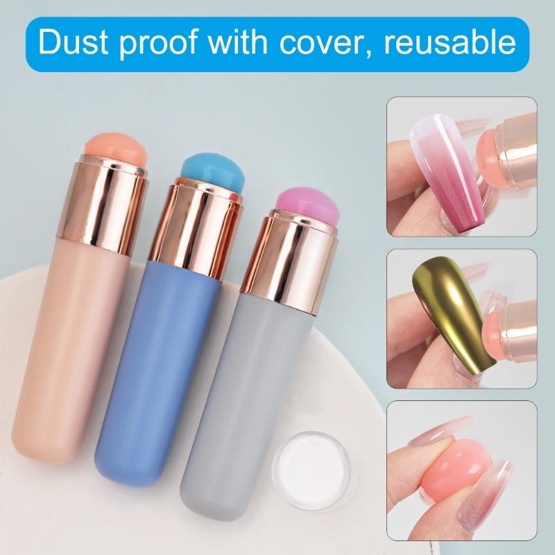 Reusable Silicone Nail Brush Clear Nail Stamper Kit for Easy to Usea Nail Art with Gradient Effect Manicure Accesories