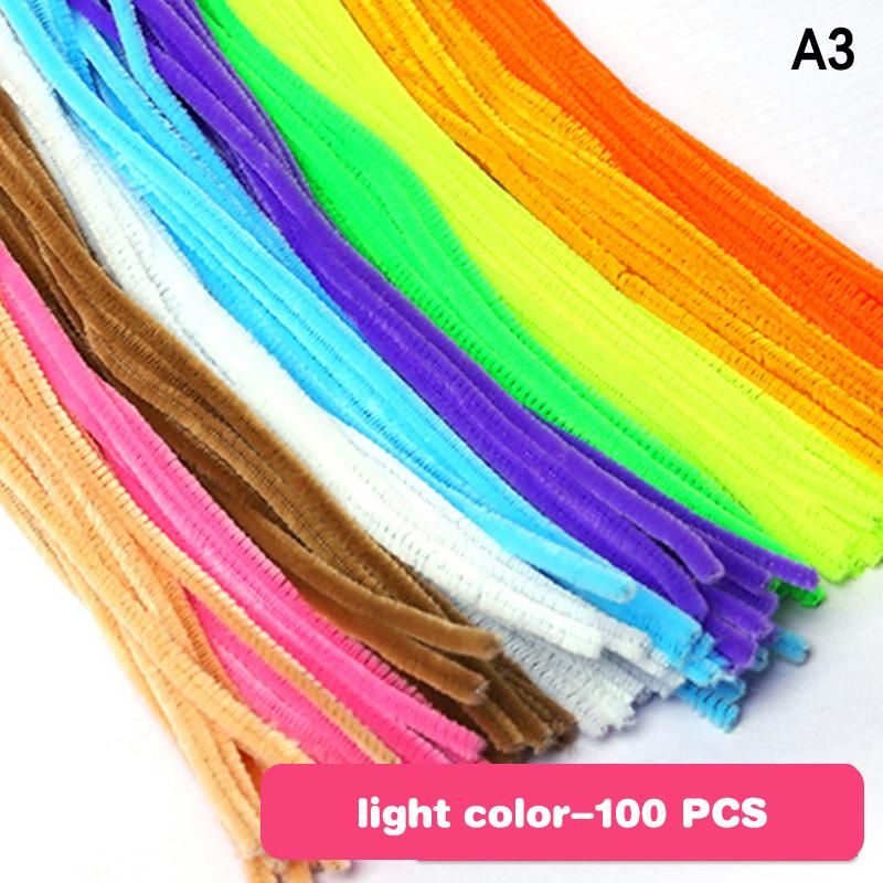 100pcs Fuzzy Wire Chenille Stems DIY Strips Twist Bar Anvil Wire Craft Pipe Handicraft Material Plush Tube Creative Toy