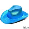 Men Women Western Cowboy Hats Retro Cowgirl Caps Laser Carnival Party Club Hat