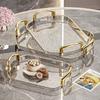 1PC Light Luxury Plastic Tray with Handle, Double-handle, High-end Home Tea Tray, Dining Tray, Commercial Dining Room, Thickened Large Plate