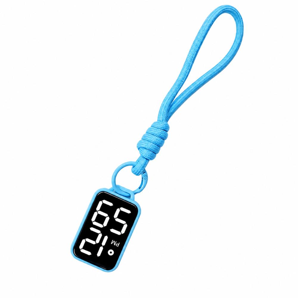 Big Numbers Pocket Watch Keychain LED Digital Watch Portable Electronic Hanging Watch  Kid Adult