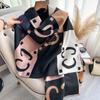 Fashion Color Matching Alphabet Imitation Cashmere Scarf, Versatile In Autumn And Winter, Thickened Fringed Shawl, Warm Scarf, Advanced Sense