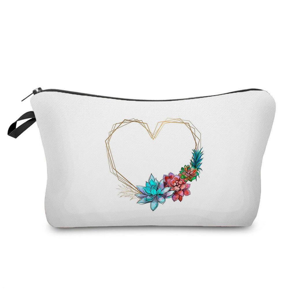 Women Love Print Cosmetic Bag Toiletries Organize Travel Storage Case  6385