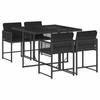 VidaXL Ensemble à Manger de Jardin avec Coussins 5 pcs, Table et Chaises à Dossier Rabattable, Meubles d'Extérieur Patio 3211435