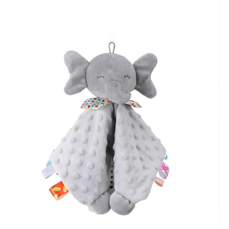 Elephant Baby Comforter Blanket Soft Appease Towel Baby Rattle Animals Toys Soothe Reassure Sleeping Towel Lathe HangingToddler