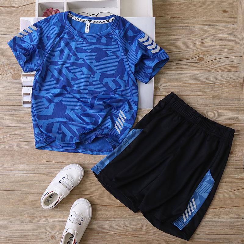 Letní dětské dětské sportovní triko s krátkým rukávem Chlapecké oblečení 2ks