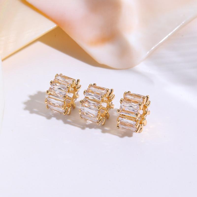 Copper-plated K gold color-preserving beads handmade loose beads DIY bracelet necklace crystal pearl spacer beaded jewelry accessories