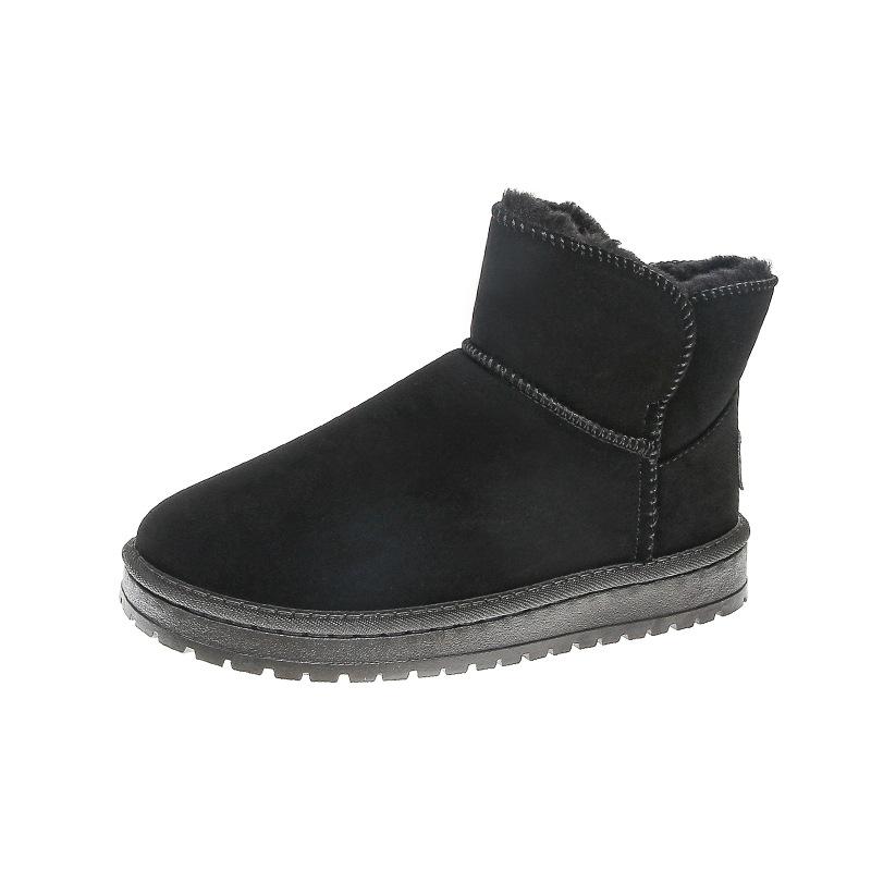 Snow Boots Women's Winter Large Size New Short Tube Thick-soled Piled Thickened Warm Cotton Shoes