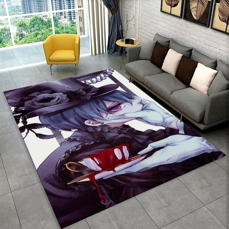 

Black Butler Cartoon Anime Carpet Rug for Playroom Bedroom Living Room Sofa Home Decor,kid Game Area Rug Non-slip Floor Mat 40x60cm