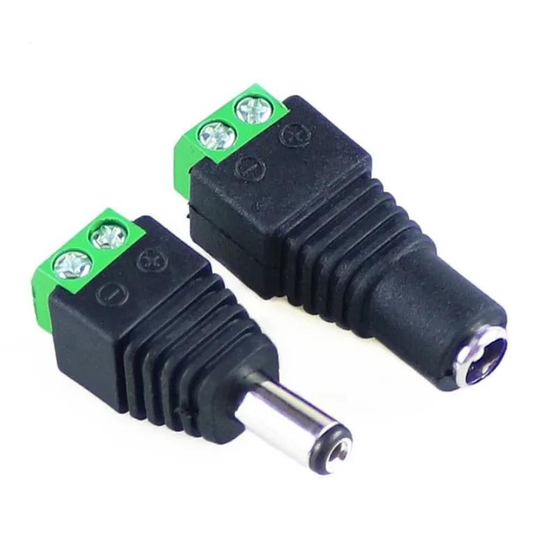 5 Set 10 Pcs Cameras 2.1mm X 5.5mm Female Male DC Power Plug Adapter Female Plug Jack Adapter Connector Male Plug Socket Green