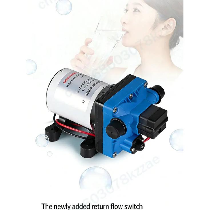 RV Water Pump - 12V/24V Self-priming Booster Pump - Horizontal Marine DC Miniature Electric High-pressure Diaphragm Pump