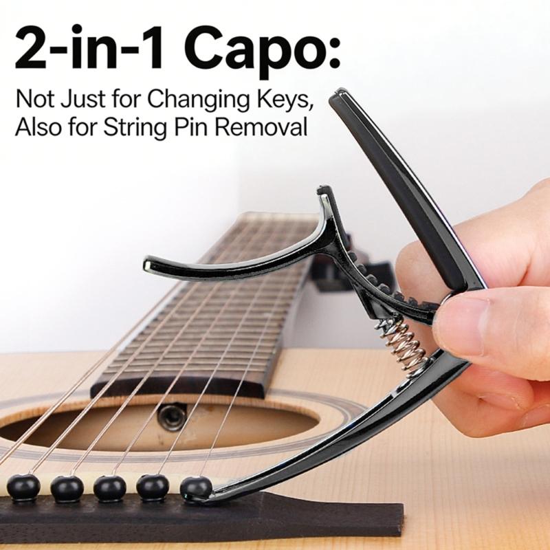 Universal Guitar Tunings Clamp Quick Change Guitar Capo Clip Nonslip Tone Clip for Acoustics, Folk, Electric Guitar