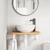 VidaXL Wall-mounted Vanity Shelf Steel and Solid Oak Wood, Floating Vanity Shelf, Vanity Shelf To Place 3302340