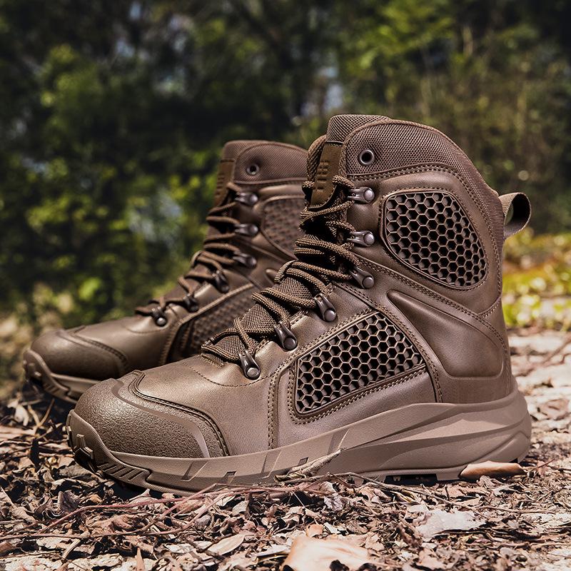 

Men s Ultra-Light Breathable Sandproof Hiking Boots - Tactical Desert Workwear Shoes 39