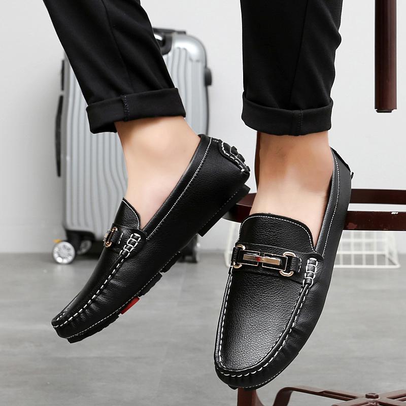 Fashion New Design Loafers Men Fashion Slip on Shoes New Comfy Men's Driving Flats Casual Leather Moccasins All-match Male Lazy Footwear