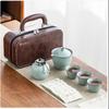 Ru-Pattern Ceramic Travel Tea Set