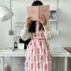 Korean Fashion Sleeveless Apron With Butterfly Ribbon Print For Cafe And Nail Salon Use