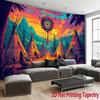 Tribal Campfire Pattern Digital Printing Polyester Wall Tapestry Suitable For Use In Living Rooms Bedrooms Offices Bars Party