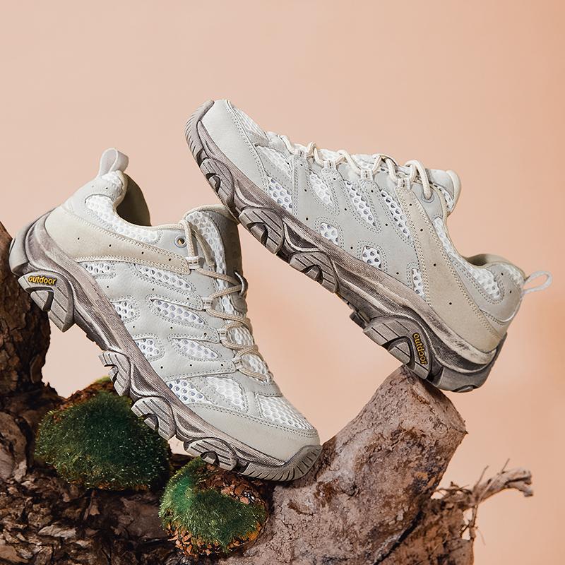 Fashion Breathable Casual Shoes Comfortable Mens Leather Walking Shoes Classic Outdoor Sneakers Lace Up Hiking Sports Footwear Trainers