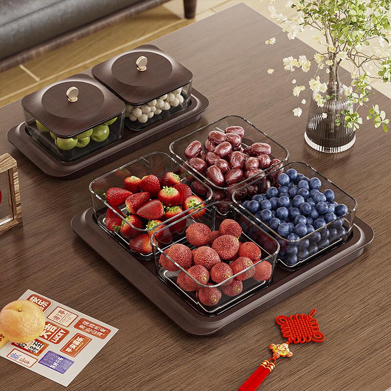 Light Luxury Wood Grain Snack & Dried Fruit Storage Box