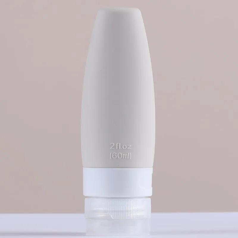 60/90ml Flacone da Viaggio Portatile in Silicone Contenitore per Liquidi Vuoto Ricaricabile Confezione Lozione Punti Contenitore Shampoo Crema Viaggio