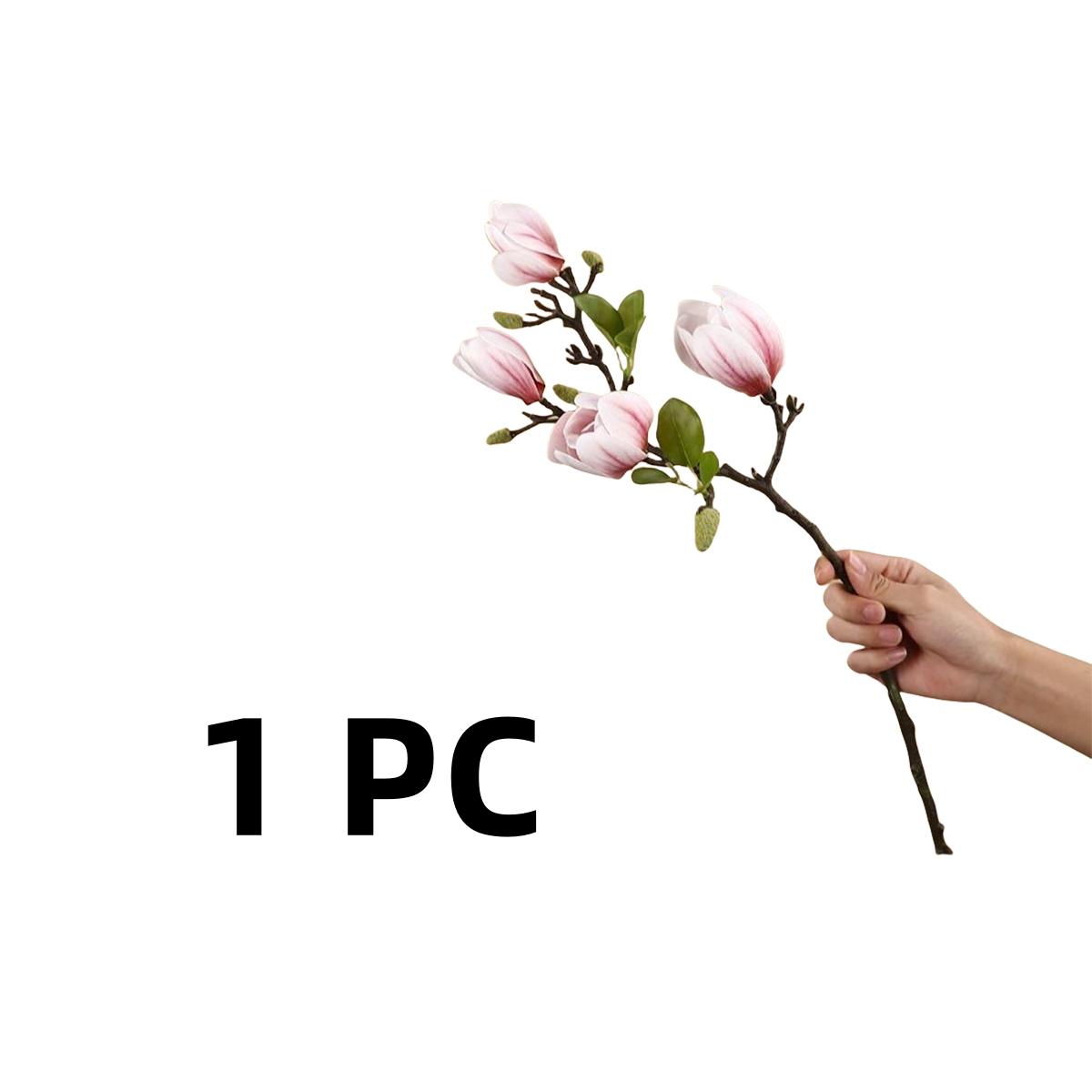 

Искусственная ветка цветущей магнолии для украшения дома, гостиной, поддельный шелковый цветок, растение, свадебная вечеринка, имитация цветочного букета