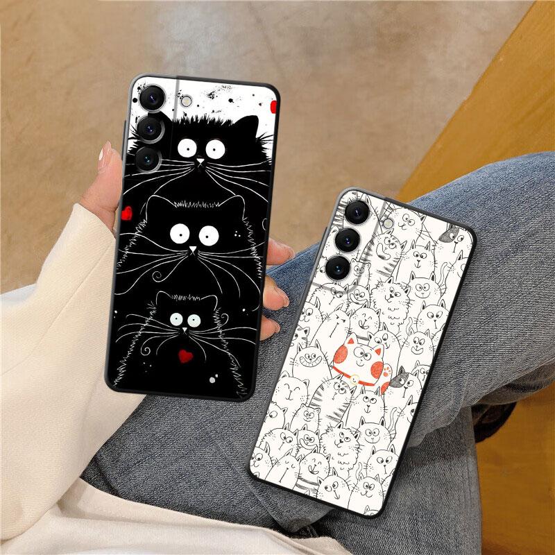 Tpu měkké pouzdro pro Samsung Galaxy S20 Fe S9 S21 Plus S23 Ultra 5g S10 S10e S7 S22 S8 S8plus Kim Haskins Cat Black Shell Cover
