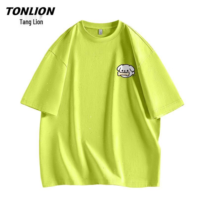 Мужская хлопковая футболка TonLion с коротким рукавом и принтом  Звездное небо M