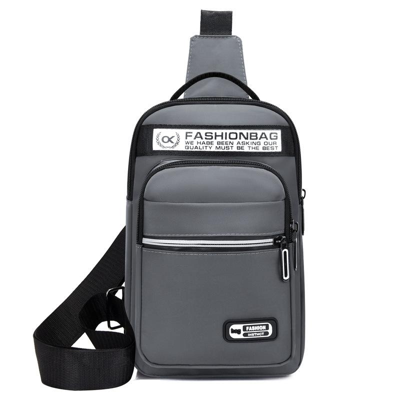 Geantă de piept pentru bărbați, simplă, de mare capacitate, de călătorie în aer liber, geantă de umăr, modă casual, geantă de piept multifuncțională