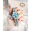 OLEVS Women's Fashion Dress Watch Analog Quartz Waterproof Stainless Steel Two-Tone Silver Strap Blue Dial