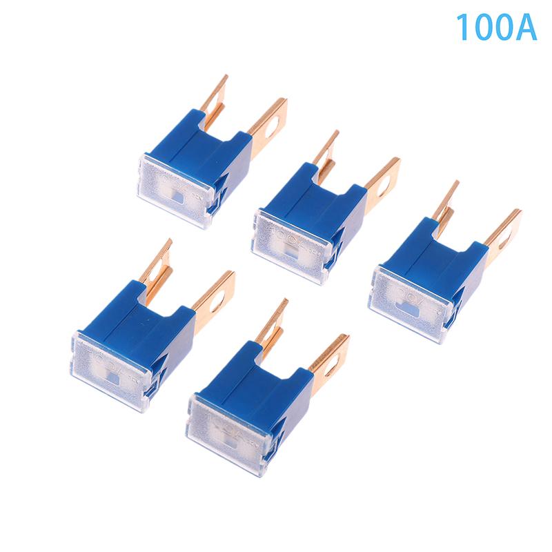 5Pcs Car Square External Plug-In Long Foot Fuses 20-120A Square Car Fuse Box Waterproof Sockets