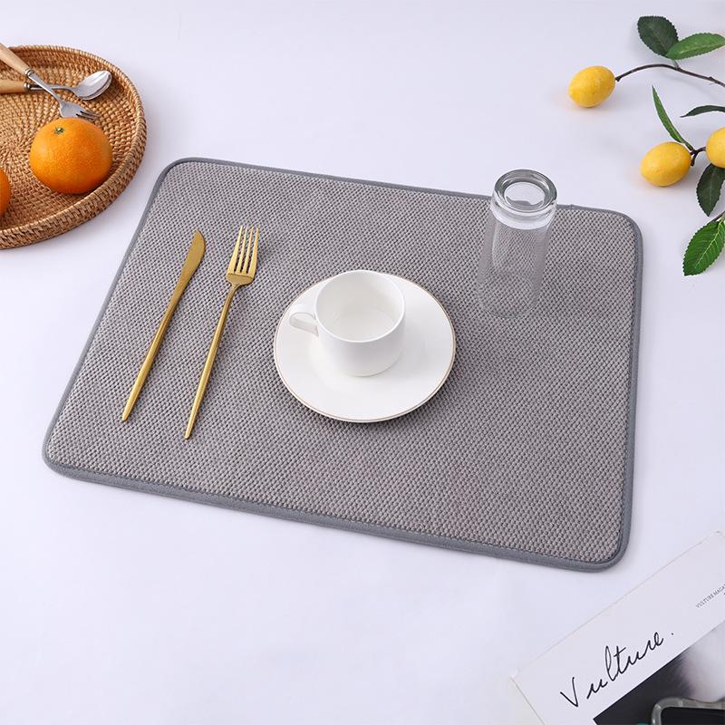 Kitchen Non-slip Draining Pad Quick Dry Tableware Placemat Microfiber Absorbent Table Placemat Non Slip Heat Resistan 30X40CM