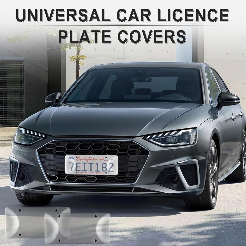 Alpmosn License Plate Frames With Screw Washers And Cap, Car Exterior Accessories Black (2-Pack)