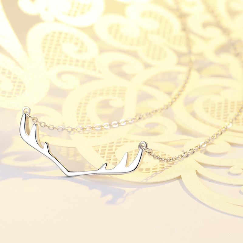 

Ювелирные изделия Ожерелье с рогами Женская модная бижутерия Простые аксессуары Подвеска в виде лося ins