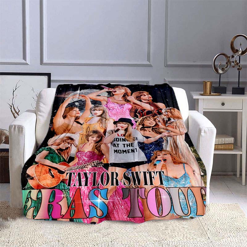 Coperta K-PopT- Taylor-S-Swift - Regalo per Fan - Adatta per Casa, Tempo Libero, Campeggio e Viaggio - Coperta Multifunzionale