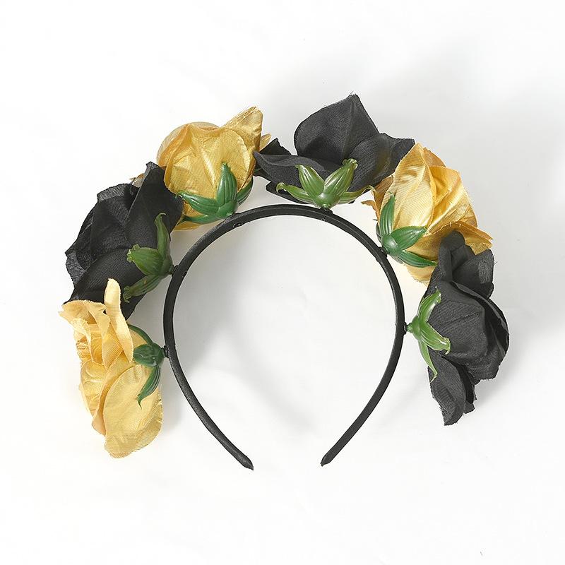 1pc Carnival Rose Flower Headbands, Bridal Headbands, Holiday Hair Accessories, Holiday Party Simulation Flower Hair Accessories