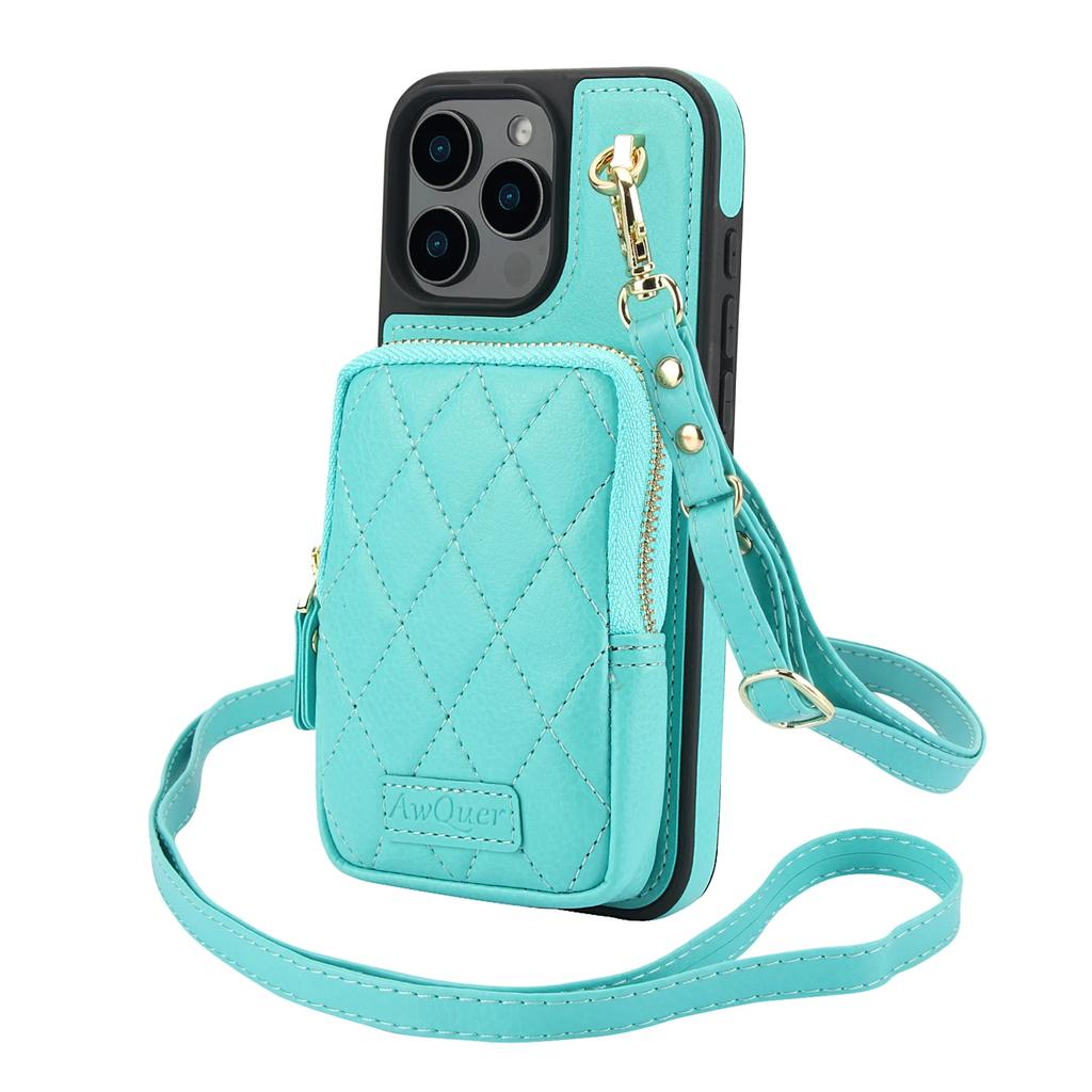 Zipper Cards Solt Leather Wallet Crossbody Lanyard Case For iPhone 16 Pro Max 14 15 13 12 11 14Plus Pocket Bag Hand Strap Cover