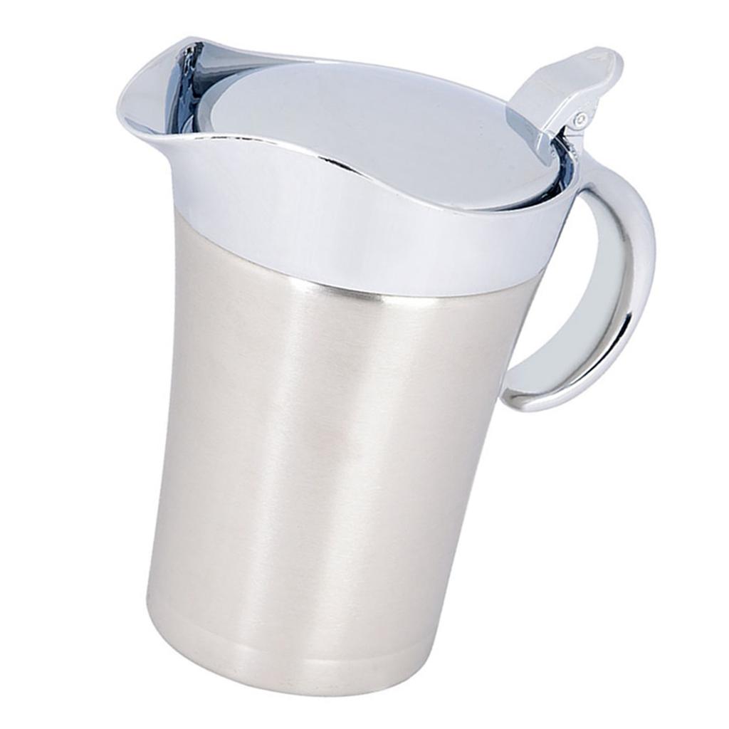 304 Stainless Steel Thermal Insulated Double Wall Sauce Gravy Boat Pot Serving Jug(S,450ml)
