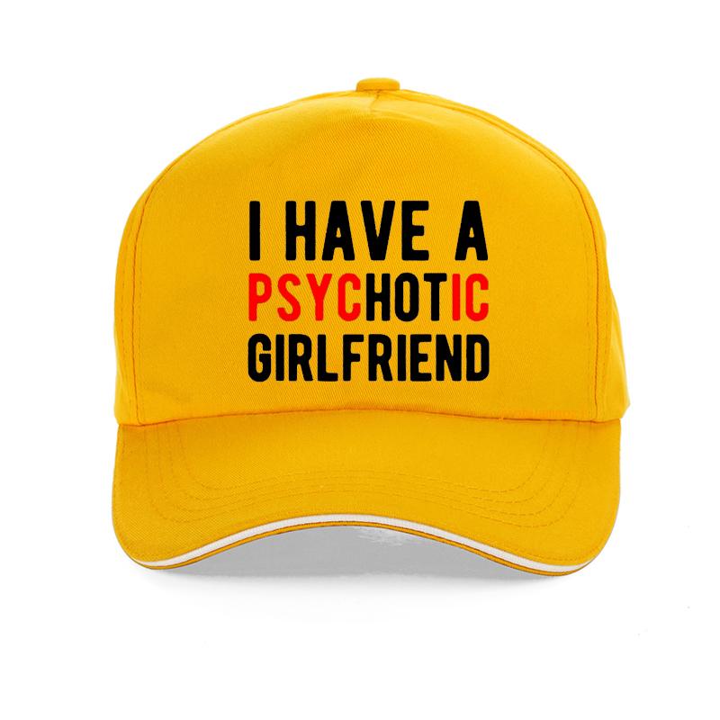 

Забавная бейсболка I Love My Psychotic Girlfriend, модные подарки на день рождения, летняя шляпа в стиле хип-хоп, уличная дышащая козырек, унисекс, шапки Adjustable