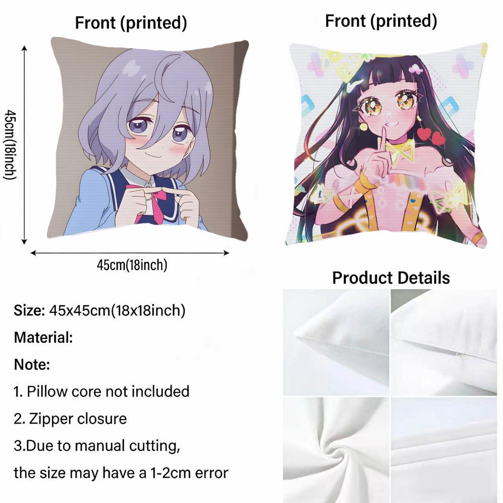 1A-Secret Loves Angel Anime Cushion Cover Natural Linen Pillowcase Set, All-In-One Decor For Sofa, Bedroom & Chair
