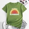 Summer YOU ARE MY SUNSHINE Rainbow Printed Cotton Loose Round Neck Women's Short Sleeved T-Shirts Women’s