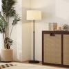 Floor Lamp with Remote, Height Adjustable Standing Lamp with Linen Shade, Dimmable with 3000K-6000K Adjustable Colour Temperatures