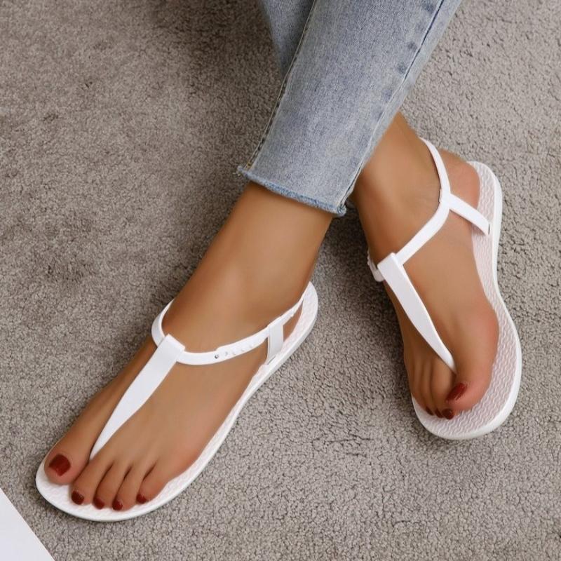 Fashion New Summer Women's Sandals Casual Flat Sandals Versatile Fashion Roman Shoes Comfortable Flat Bottomed Vacation Beach Shoes