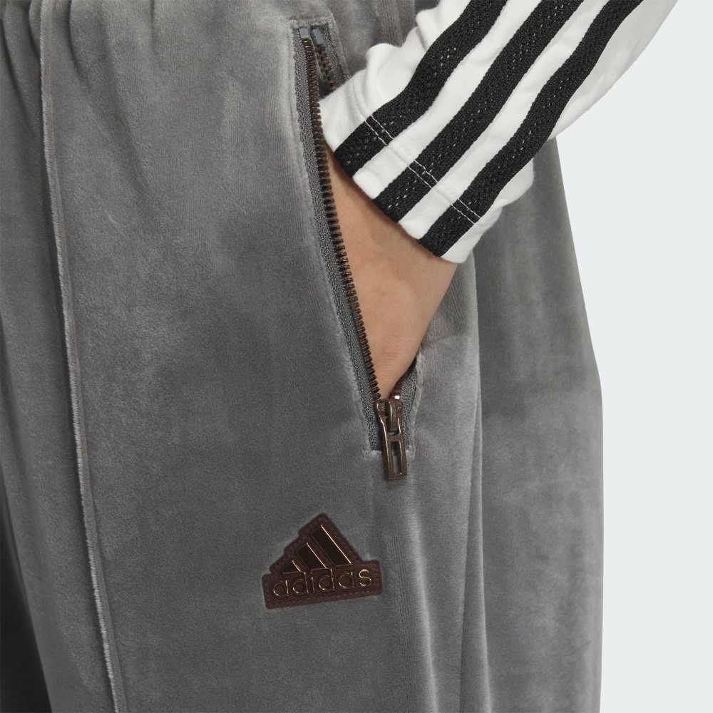 Adidas Sports Lifestyle Series Logo Muster Mid-Rise Straight Leg Lässige Strick-Jogginghose Damen Jogginghose Grau JX6845