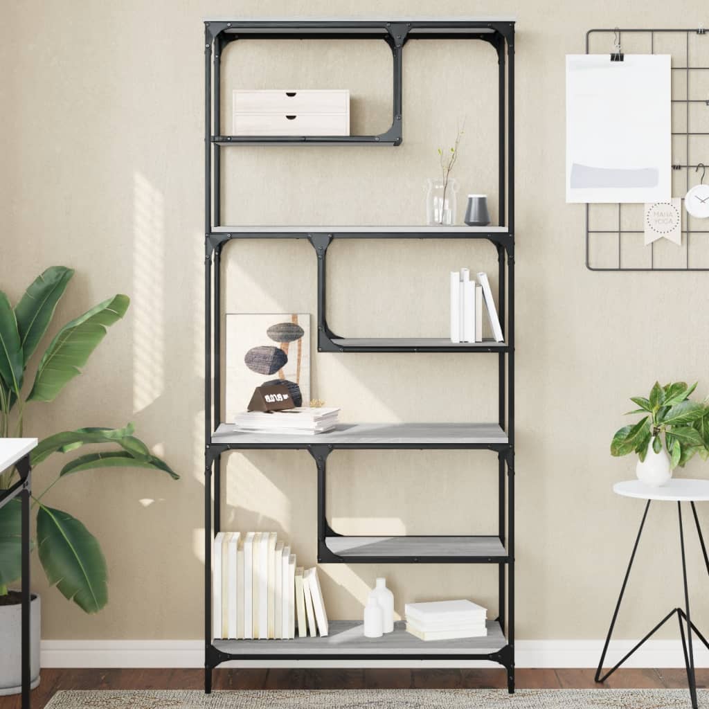 Bookshelf Gray Sonoma 81 x 36 x 176 cm Particleboard