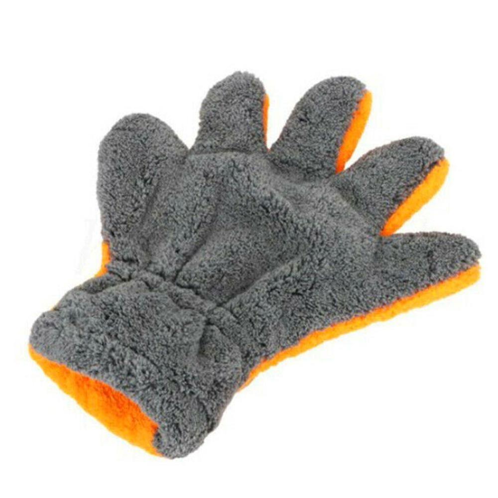 Double-sided Care Cleaning Gloves Coral Fleece 5-Finger Gloves Car Washing Gloves for Car Wash