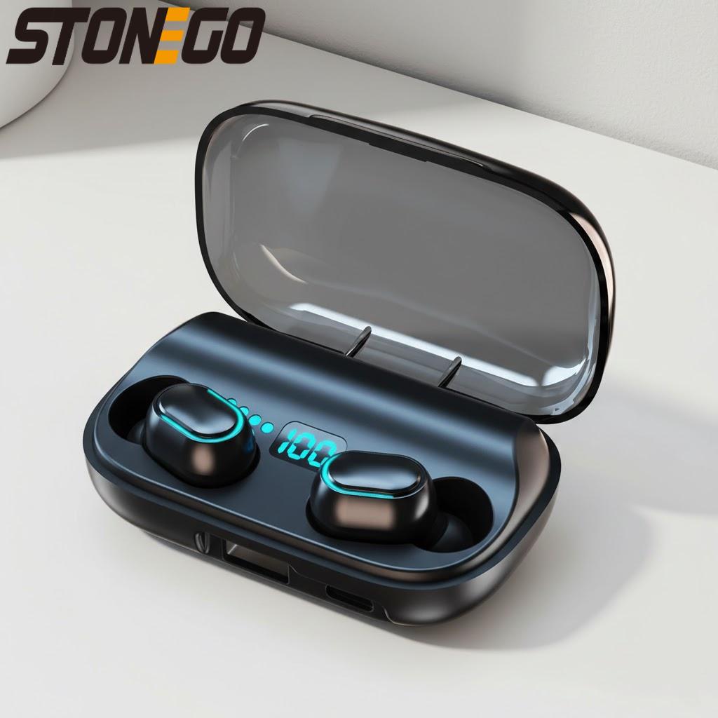 True Wireless Earbuds Bluetooth 5.0 Stereo Sound Noise Cancelling Touch Controls Sport Headphones with Digital Display