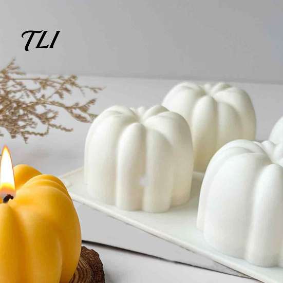 DIY Scented Candle Making 3D Pumpkin Silicone Mold, Food-Grade Non-Stick Flexible Baking Food Grade Mold Halloween Themed for Mousse Cakes And
