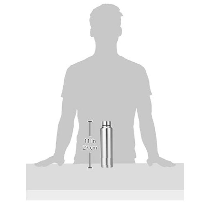 Edelstahl-Wasserflasche | 1 l | Auslaufsicher | Blitz, Silber